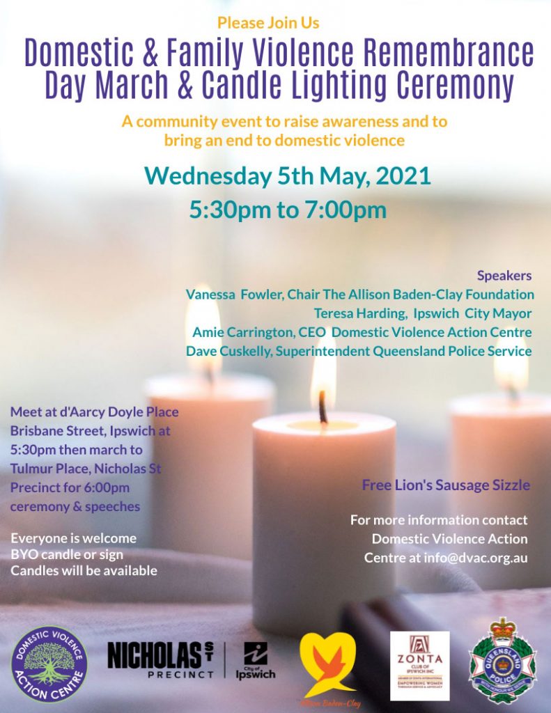 DFV Remembrance Day March & Candle Lighting Next Wednesday 5th May, 5:30pm Ipswich CBD