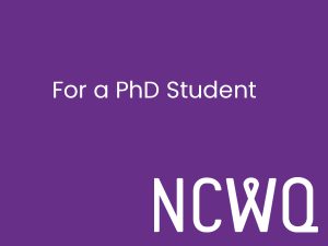 NCWQ Bursary for a PhD Student